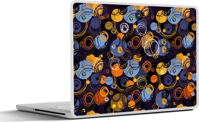 Produktbild von MuchoWow® Laptop Aufkleber Sticker Cover Muster - Abstrakt - Ringe 25x18 cm - Laptop-Deko
