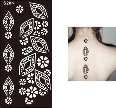Produktbild von Henna Tattoo Schablone Airbrush Stencil Blume Ornamente