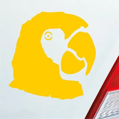 Produktbild von Auto Aufkleber Papagei Ara Vogel Bird Tier Tuning 10x10 cm Gelb Sticker Heckscheibenaufkleber