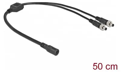 Immagine prodotto di Delock DC Verteilerkabel 5,5 x 2,1 mm 1 x Buchse zu 2 x Stecker verschraubbar