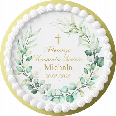 Produktbild von Opłatek Na Tort 20Cm - Na Pierwszą Komunie Świętą + Imię 16Cm 18Cm