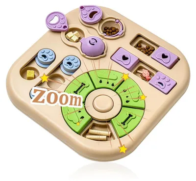 Produktbild von Hundespielzeug Intelligenzspielzeug Hund Slow Feeder Futterspiel interaktiver Fressnapf beige 28x28x5cm für kleine Hunde