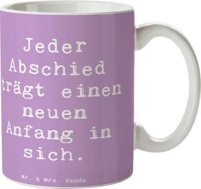 Produktbild von Mr. & Mrs. Panda Keramiktasse Spruch Verluste betrauern und loslassen - Lavendeltraum - Geschenk, liebevolle Geschenke, Hoffnung, Abschied, Kaffeetasse, Henkelpott, Tasse