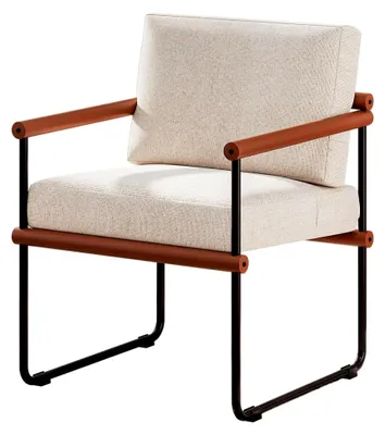 Produktbild von Moderner Loungesessel mit Metallgestell und Stoffbezug