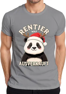Produktbild von RENTIER WAR T Panda Weihnachten lustig Geschenk Herren T-Shirt, Grau, XXL