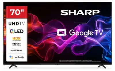 Immagine prodotto di Sharp 70HP5765E TV QLED da 70 pollici con Google TV, 4K UHD, Smart TV, HDR, Dolby Vision e Dolby Atmos (2026)