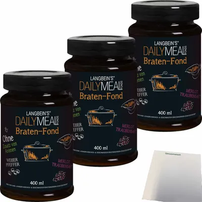 Produktbild von Langbeins DailyMeal Braten-Fond 3er Pack (3x400ml Glas) + usy Block