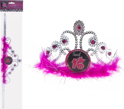 Produktbild von Krone Geburtstag Sweet 16 Jahre schwarz-pink Größe: ohne Attribut