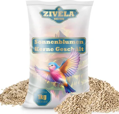 Produktbild von 1kg Sonnenblumenkerne Geschält | Ideal für Jungtier | Wildvogelfutter Ganzjährig | 1kg Sonnenblumenkerne ohne Schale Streufutter Vogelfutter Wildvögel
