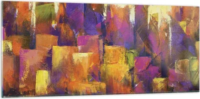 Produktbild von Bilder auf glas - Einteilig - Abstraktion Stadt Wolkenkratzer - 120x50cm - Glasbilder - Wandbilder - Bilder - Wanddekoration aus Glas - Glas Bilder - Wandbild auf Glas - GAB120x50-4294