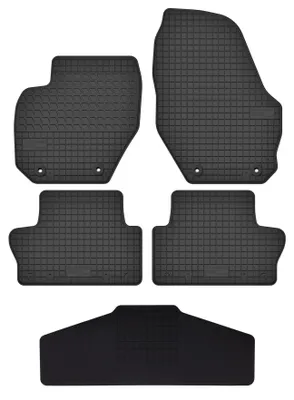 Productafbeelding van Rubberen automatten + tunnelmat voor Volvo V60 I 2011-2017 (stationwagen) – 5-delig, zwart, op maat – Wielganizator SolidTread