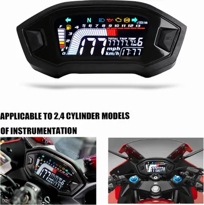Obrázek produktu pro Motocykl Lcd Barvy Zobrazit Hodoměr Teplota vody Rychloměr Univerzální Příslušenství černá