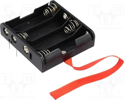 Productafbeelding van 1x Batterijhouder: Aantal batterijen: 4. Type batterijen: AA, R6. Afmetingen: [Afmetingen niet vermeld in de originele tekst, dus hier weggelaten]