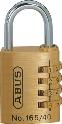 Image de Cadenas à combinaison ABUS 165, cadenas en laiton, tailles variées, code individuel