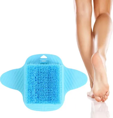 Produktbild von Fußbürste, Peeling-Fußreiniger, Massagegerät für Dusche, Spa mit Haken, Blau