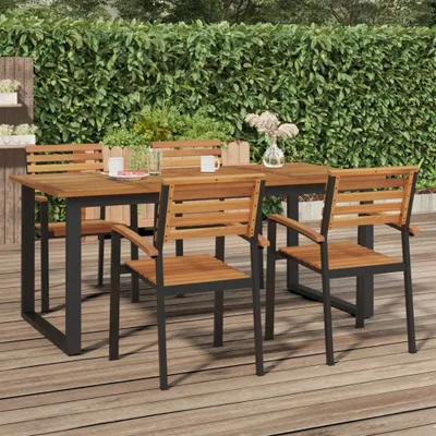 Produktbild von The Living Store Gartentisch mit Gestell U-Form 180x90x75 cm Akazie Massivholz