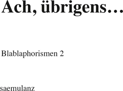 Produktbild von Ach, übrigens...