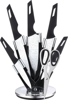 Immagine prodotto di set di coltelli professionali da 7 pezzi set di coltelli girevoli di altissima qualità set di spelucchini set di coltelli da cucina coltello da chef motivo 2