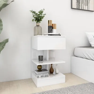 Obrázok produktu pre vidaXL Nočné stolíky 2 ks. Biely vysoký lesk 40x35x65 cm