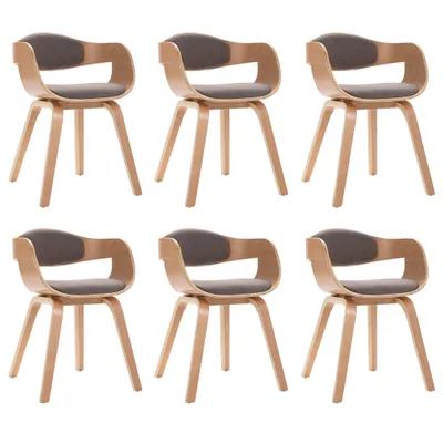 Produktbild von vidaXL Esszimmerstühle 6 Stk. Bugholz und Taupe Stoff