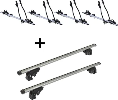 Produktbild von 4x Fahrradträger SAGITTAR + Dachträger/Relingträger VDP LION2 kompatibel mit für Skoda Superb Station Wagon (3T) (5 Türer) 13-15