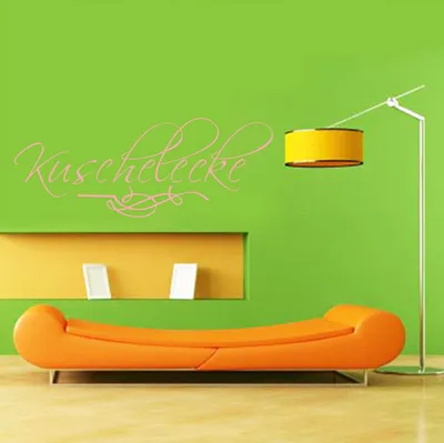 Produktbild von Wandtattoo - Wandaufkleber - Wandtattoo "Kuschelecke" - 60cm x 22cm hellrosa - Dekoration Küche Wohnzimmer Wand
