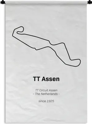 Produktbild von MuchoWow® Wandteppich Wandbehang TT Assen - Rennstrecke - Rennen 90x135 cm Tapisserie Dekoration Wandtuch - Baumwolle - Wandskulptur