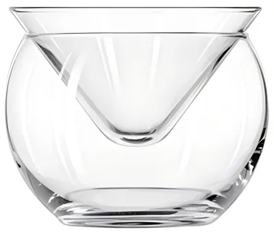 Kaviar-Kühler aus Glas, 170 ml, mit Eishalter, 2-teilig