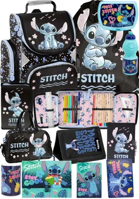 Produktbild von 12tlg Lilo und stitch Schulranzen set Rucksack Federtasche Sportbeutel Trinkflasche Brotdose schultasche Tornister fur madchen