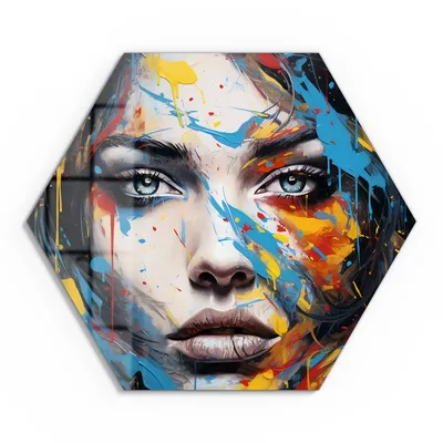 Produktbild von DEQORI Glasbild Echtglas 55x48 cm 'Seelensymphonie' Wandbild Bild modern Deko