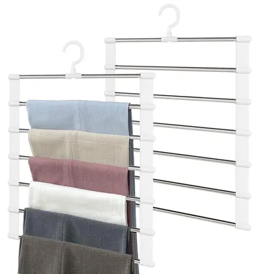 Produktbild von Set mit 2 zusammenklappbaren Hosenständern zur Platzersparnis