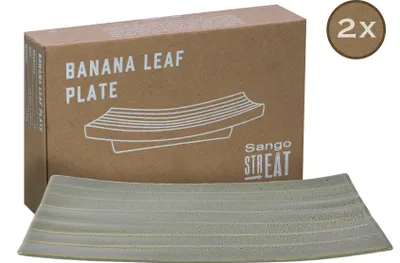 Produktbild von CreaTable, 33981, Streat Food Grün, Banana Leaf 2-tlg, Steinzeug