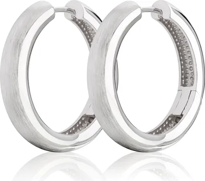 Produktbild von Paar Ø 31mm 925 Sterling Silber Klappcreolen 6,0mm starke Ohrringe rhodiniert