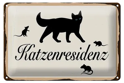 Produktbild von Blechschild Spruch 20x30 cm Katzenresidenz Schild