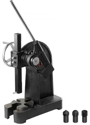 Obrázek produktu pro Lis na trny - 3t ráčnový lis na trny s ručním kolem - Ruční stolní děrovací lis - Děrovací lis z litiny - Maximální výška 310 mm - Pro děrování, ohýbání, protahování, tváření.