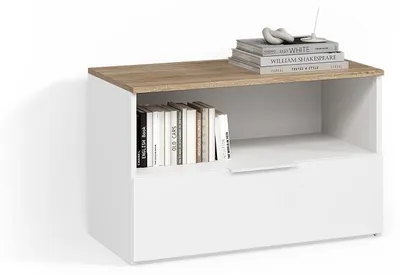 Image de Commode Livinity Piave Blanc/Sonoma avec 1 compartiment fermé, Model 58795