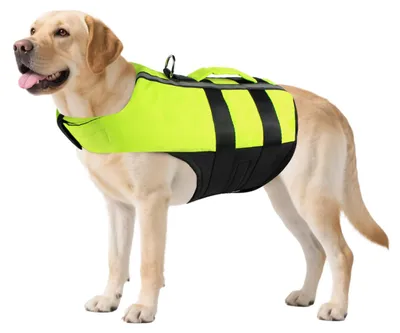 Image de Gilet de sauvetage gonflable pour chien, taille L, vert, avec bande réfléchissante, pour petits chiens