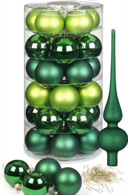 Produktbild von Weihnachtskugeln 30 Kugeln mit Spitze Evergreens