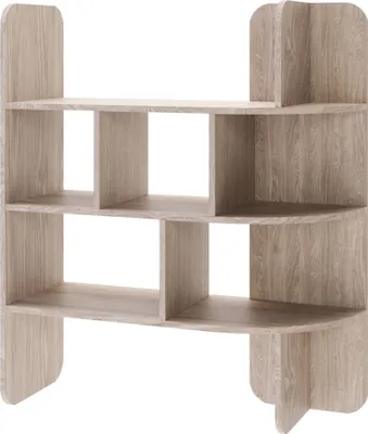 Obrázek produktu pro Selsey Contle - stojící police s otevřenými přihrádkami a zaoblenými rohy, dubový vzhled, 102 x 120 cm