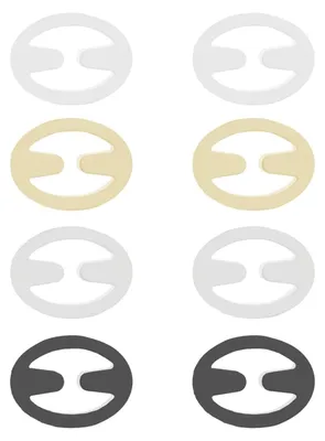 Produktbild von BH-Träger-Clips, 8 BH-Clips-Halter Damen Schwarz, Weiß, Beige, Transparent BH-Träger-Clips für den Rücken (oval), 8 Oval