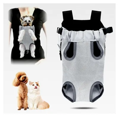 Produktbild von Hundetragetasche, Atmungsaktive Hundetasche, Verstellbare Katzentasche, Hunderucksack für Hunde bis 3 kg, Grau, M