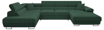 Produktbild von MIRJAN24 Wohnlandschaft Torezio Bis Cord, Stilvoll Eckcouch mit Bettkasten und Schlaffunktion, Einstellbare Kopfstützen, 346x203x70-90 cm (Farbe: Poso 14, Seite: Links)