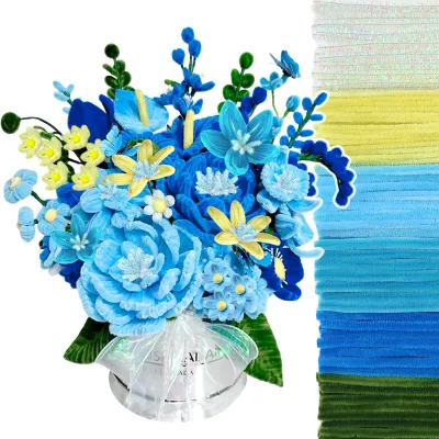 380 Chenilledrähte, 6 mm, 30 cm, blau, Basteldraht
