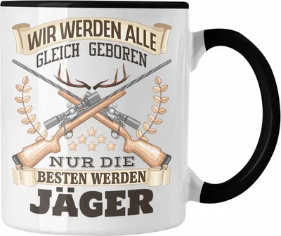 Produktbild von Trendation - Jäger Tasse Geschenk Spruch Bester Jäger Jagd (Schwarz)