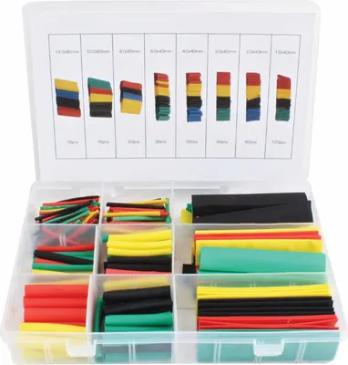 Immagine prodotto di Set guaina termorestringente, tubi termoretraibili, impermeabili, vari colori, 1-14 mm, per cavi di isolamento, kit tubi termorestringenti, assortimento di manicotti per avvolgimento di cavi isolanti elettrici 328 pezzi, modello 2