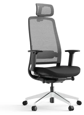 Produktbild von Yaasa Chair Expert Bürostuhl Ergonomisch mit Kopfstütze, Schwarz – Traglast 130 kg – 4D-Armlehnen – Regulierbare Gepolsterte Lordosenstütze