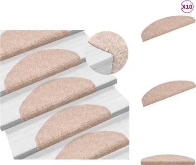 Zdjęcie produktu dla vidaXL Samoprzylepne maty na schody 10 szt. Brązowe 65x21x4cm Włóknina igłowana - Maty na schody