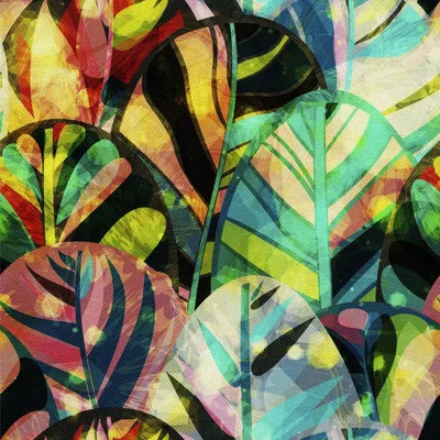 Image de OUTDOOR DECOSTOMES OXFORD - Motif feuilles peintes multicolores