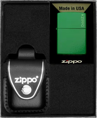 Produktbild von Feuerzeug-Set  ZIPPO  GOLF GREEN MATTE LOGO Geschenk No3