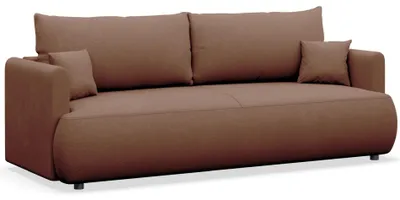 Produktbild von Selsey Ovo Mini – 3-Sitzer Schlafsofa mit Bettkasten, Kupfer, Chenille Easy Clean